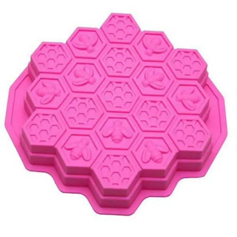 Cake Mould Silicone Bee Chocolate Candle Mold Bakeware 19 Cell Honeycomb Soap mold | Дом и сад
