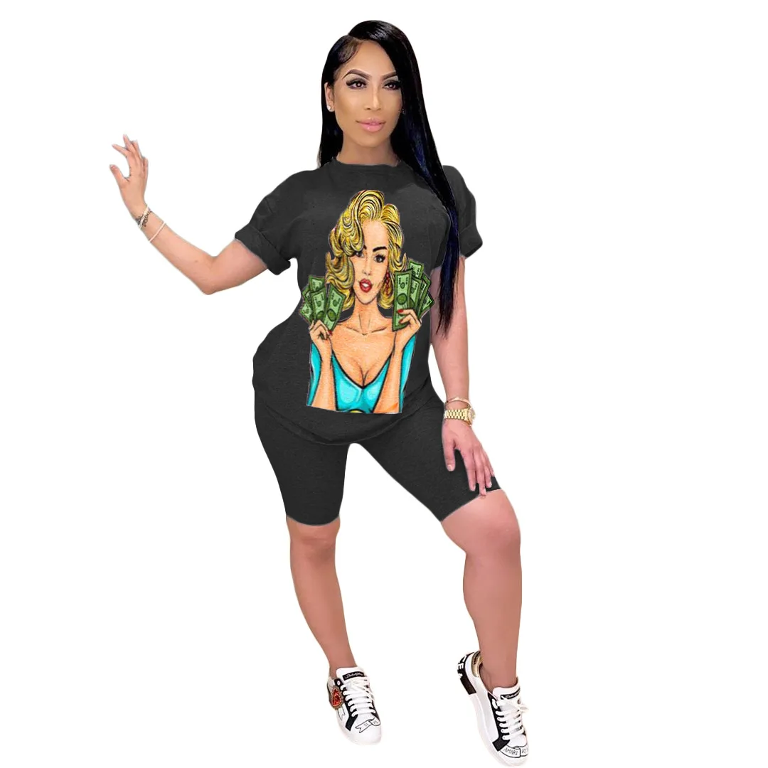 спортивный костюм женск Комплект из двух предметовженский летняя одежда с