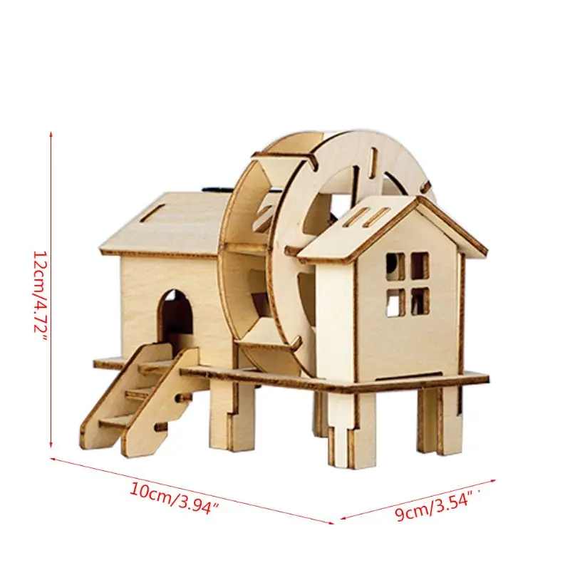 Солнечная энергия 3D деревянные головоломки DIY наборы Собранный кирпич ветряная