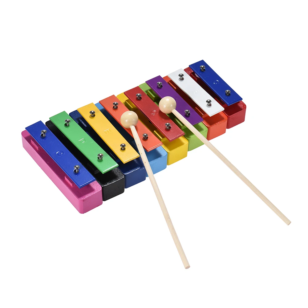 Горячая новинка красочные 8 NoteGlockenspiel ксилофон цветные колокольчики набор
