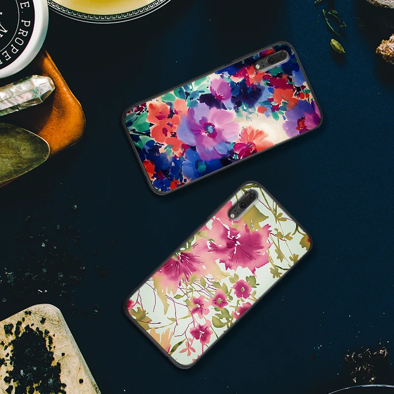 Чехол для Huawei Y6 Y7 2018 Y9 Prime Mate 10 20 Pro 2 3 4 Lite Nova 2i 3i 5i из силикона с рисунком роз.