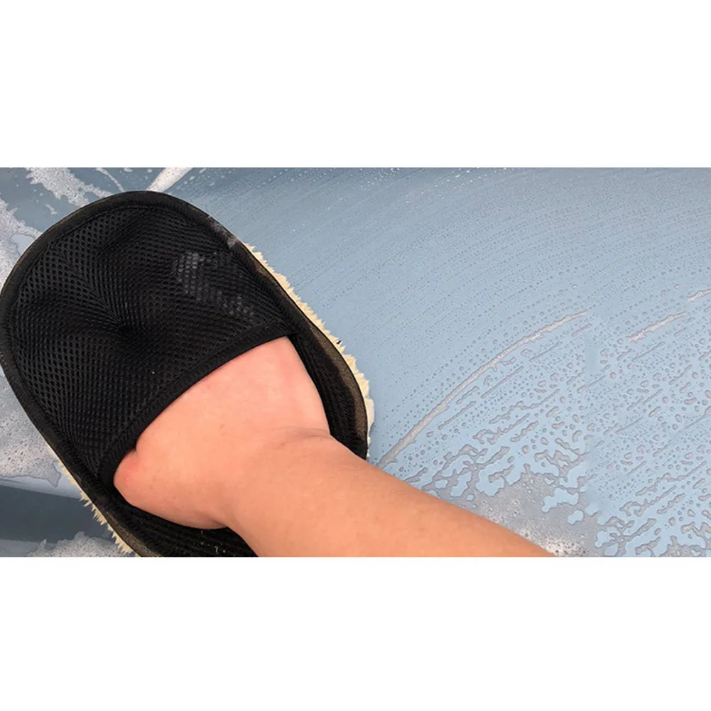 

Vehicle Car Wash Gloves 23*18CM Brush Faux Wool Furniture Soft Mitten Thicken