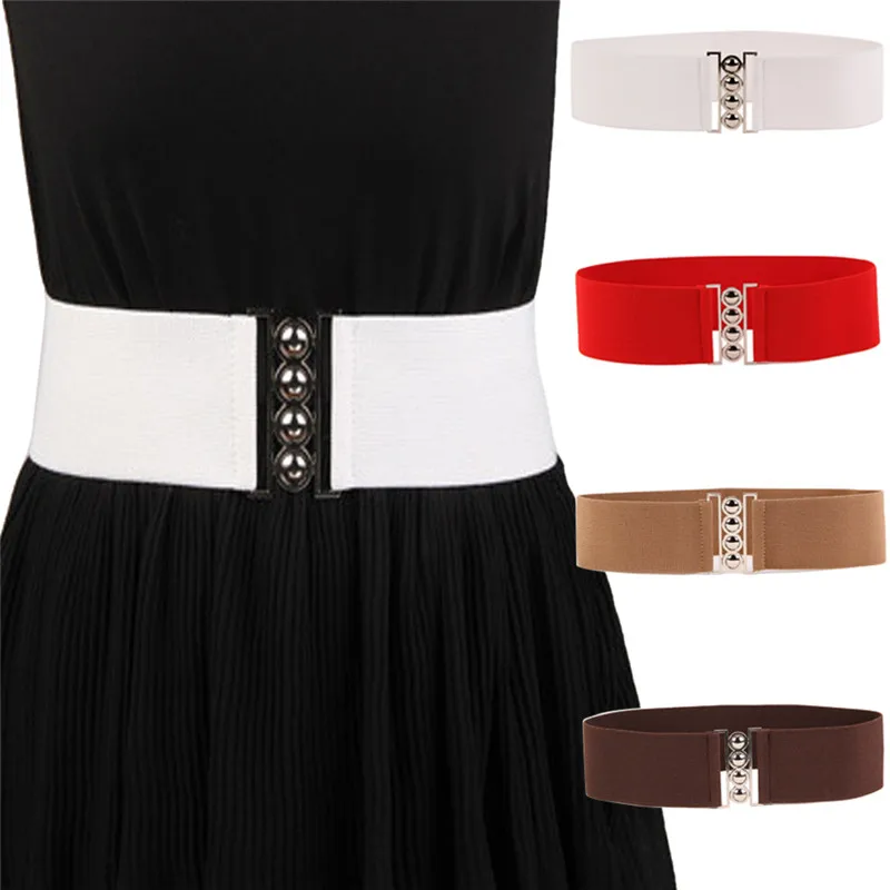 

70cm Stretch Elasticated Waist Belt Fashion Metal Buckle Waist Belt
