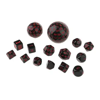 15 PCS Multi Side Digital Dice Set D100 D60 D30 D24 D20 D16 D12 D10 D8 D7 D5 D4 for Role Play Casino Board Game 3