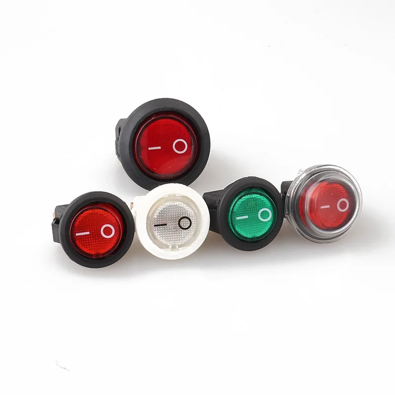 KCD2 101DX 3 pin Красный светильник Ac 12v круглый соединитель переключателя|Выключатели|