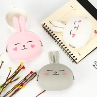fashion coin purse lovely cartoon rabbit pouch women girls small wallet soft silicone coin bag kid gift