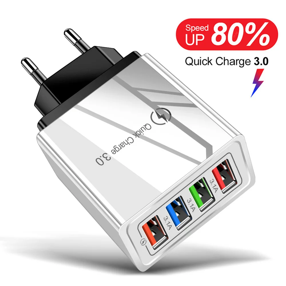Зарядное устройство с USB разъемом для ЕС/США Quick Charge 3 0 телефона адаптер Huawei Mate 30