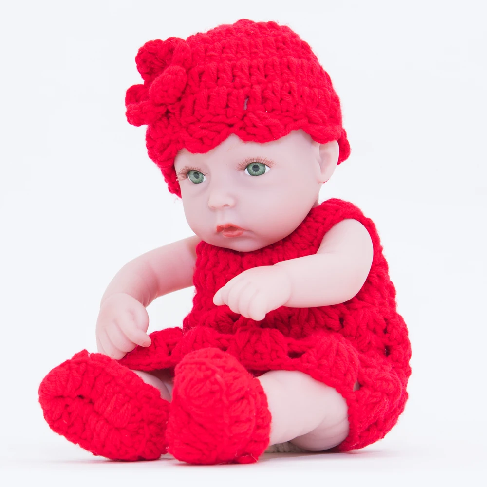 25 см милый новорожденный мини Bebe Reborn Baby Doll полный силиконовый винил реалистичный