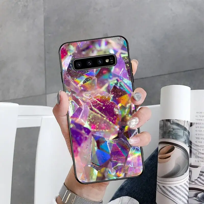 

Blue Pink Purple Gemstone Agate Marble crystal Phone Case For Samsung Galaxy S10E S20 Ultra S10 S21 S7 S8 S9 Plus S21Plus S20FE