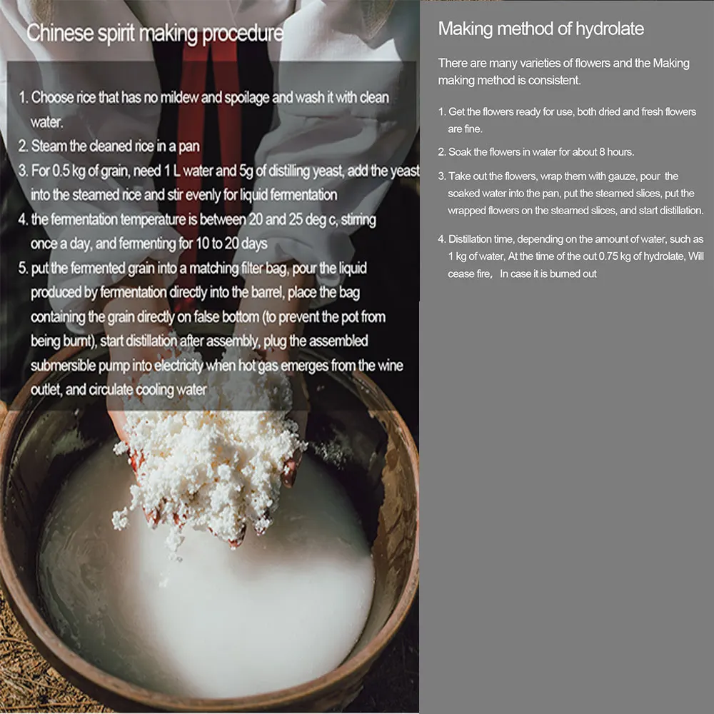 

Moonshine Distiller Distillation Column Home Brew Alcohol Making Machine kit Brewing Distillation Liquor Small Machine