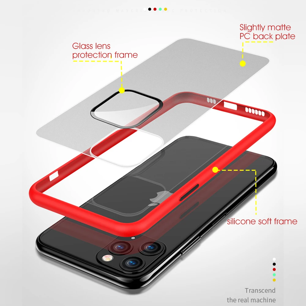 Матовый Акриловый чехол для телефона Apple iPhone 11 силиконовый Pro Max Capa 11Pro прозрачный |
