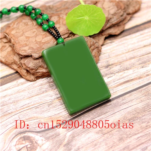 Натуральный зеленый китайский нефритовый кулонный кулон ожерелье модное