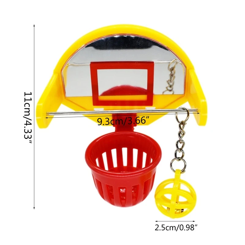 

Funny Parrot Birds Toys Mini Basketball Hoop Props Parakeet Bell Ball Chew Toy