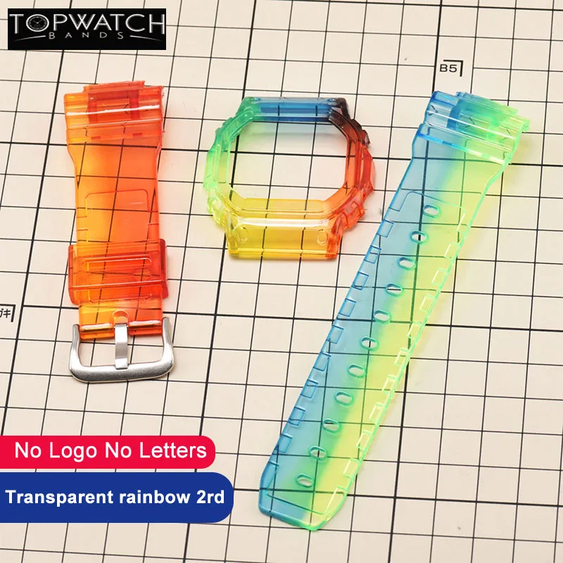 

Transparent Rubber Watchband Case for DW5600 GW-M5610 G-5600 G-5000 Replacement Band Bracelet Strap Waterproof Bezel New