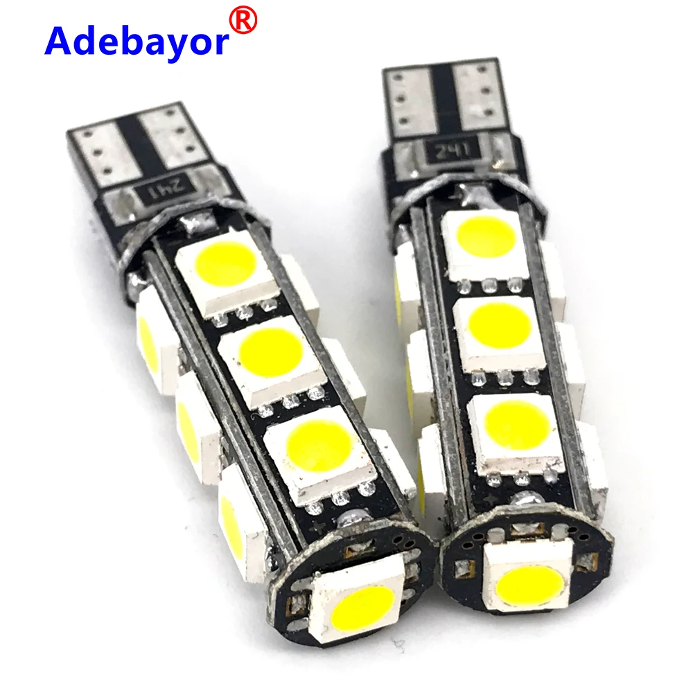 50 шт. T10 13 SMD 5050 Светодиодные лампы CANBUS без ошибок интерьер автомобиля 194 W5W led