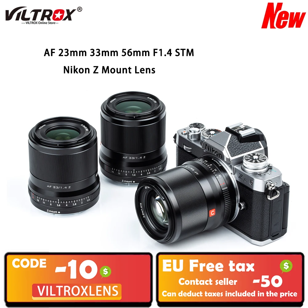

VILTROX 23 мм 33 м 56 мм объектив F1.4 Z Автофокус Большая диафрагма портретный объектив фотообъектив для Nikon с креплением Z объектив для камеры Zfc Z7 II ...