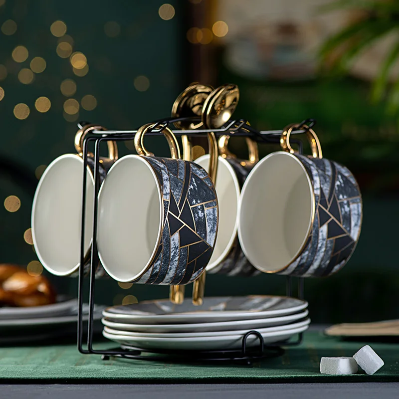 Роскошная кофейная чашка и блюдце в скандинавском стиле керамический чайный