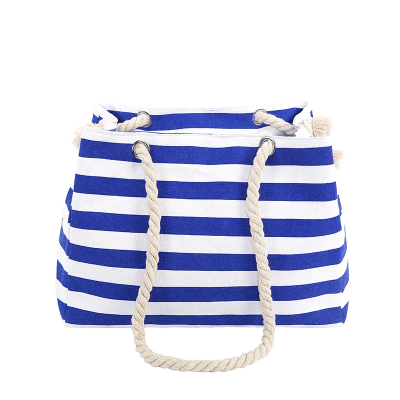 

Special big Stripe shoulder handbags shopping bag beach handbag new fashion canvas bag wild rough twine striped beach bag