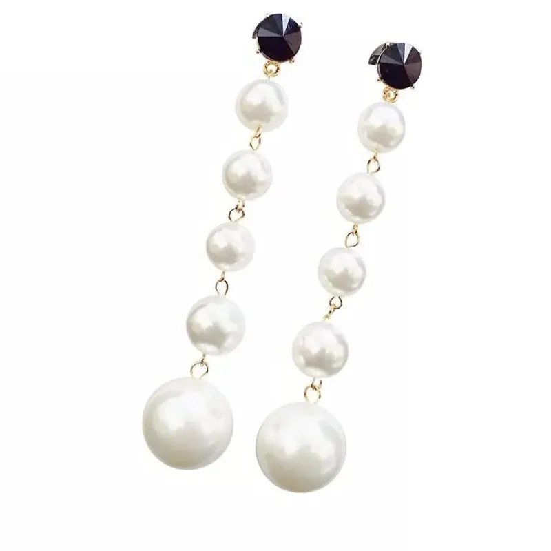 

Модные серьги Стразы из сплава с кристаллами, Женские Ювелирные изделия, модная большая жемчужина серьги, подарок на день Святого Валентина