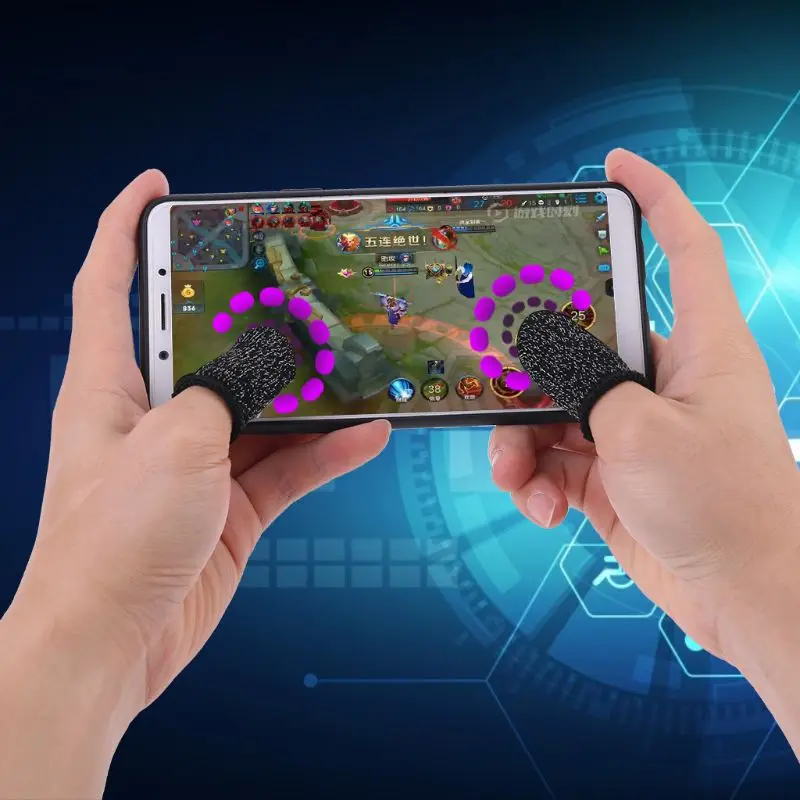 1 пара защита от пота вязаная ткань покрытие для пальцев игровой экран рукава