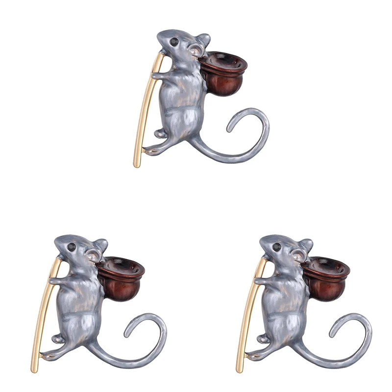 

3Pcs Animal Shape Pin Brooch Little Mouse Zodiac Jewelry Jewelry