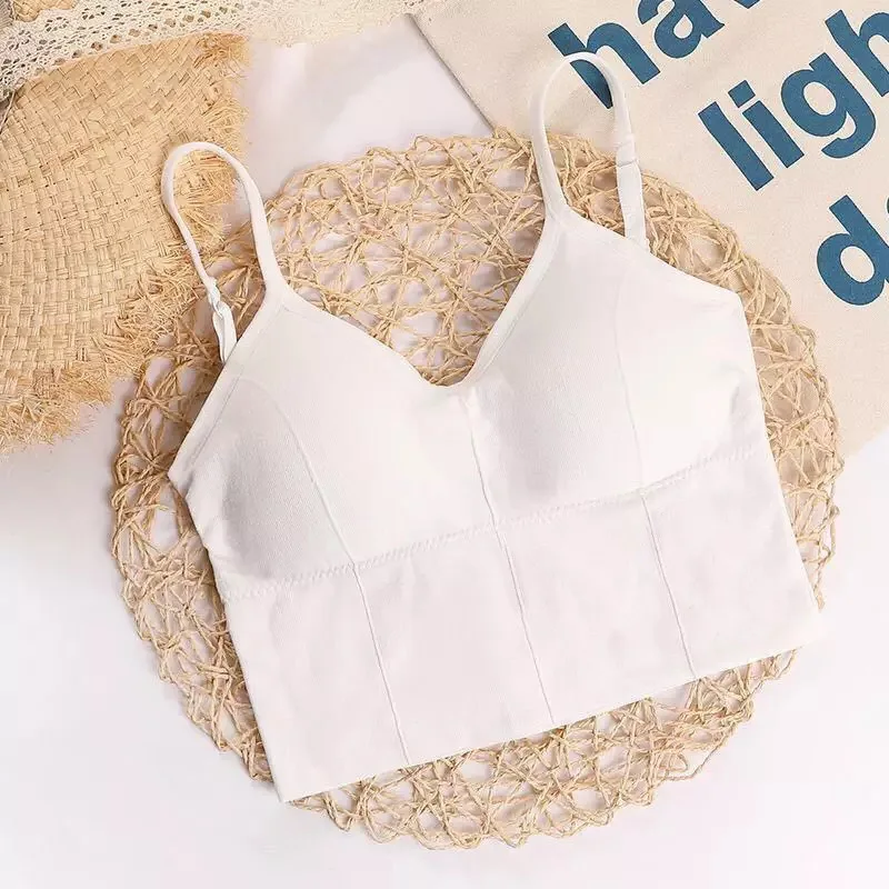 

Fashion U-shaped Beautiful Back Sling Seamless Thread Wrapped Chest Women's Bra With Padding Bra Underwear Ladies Vest