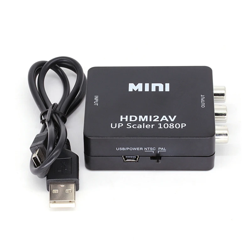 MEMTEQ HDMI к RCA AV CVBS компонентный конвертер Scaler 1080P адаптер Кабельный ящик для Monito L/R
