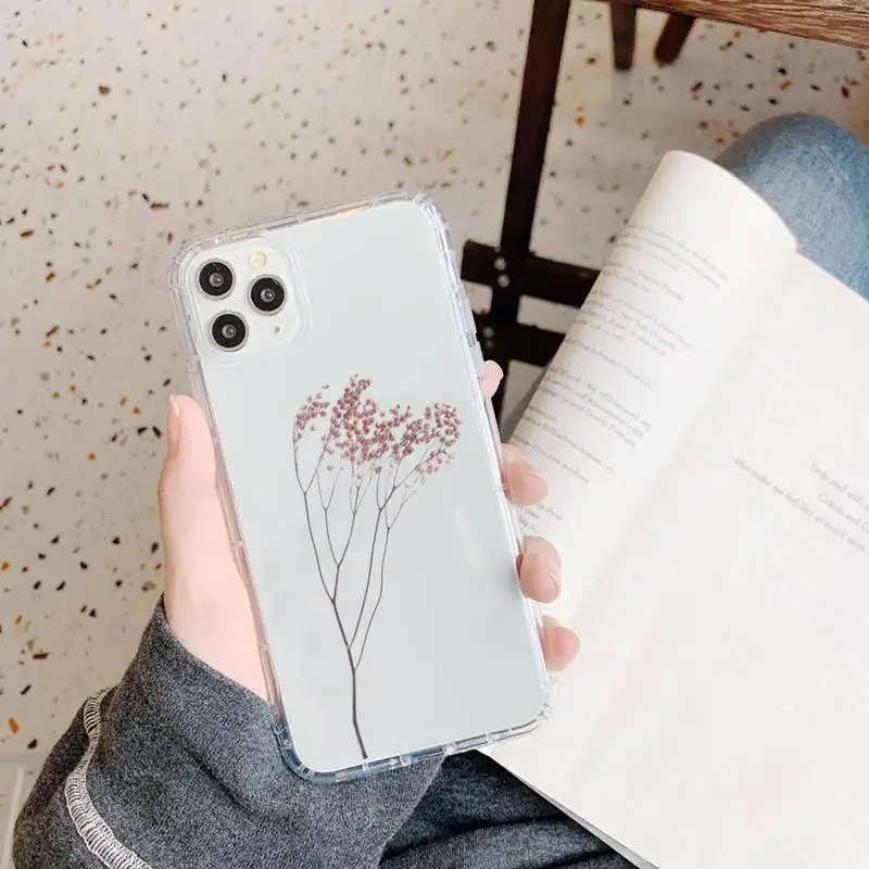 

Luxury Tropical plants Flower Phone Cases Transparent soft For iphone 5 5s 5c se 6 6s 7 8 11 12 plus mini x xs xr pro max