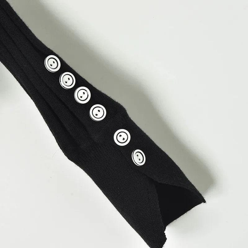 

2019 Spring Cardigan Women Sexy V-neck Buttons Black Cardigan Chic Single Breasted Cardigans Womens Knit Sweater Cardigan Coat