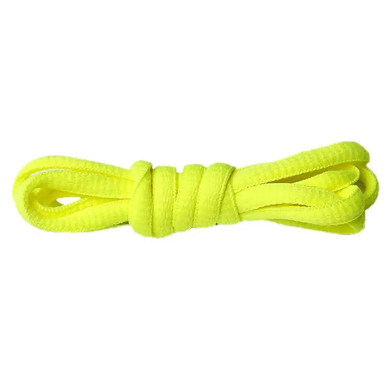 Fluorescent yellow 1 пара мужские женские цветные эластичные круглые шнурки для ботинок детские мокасины для взрослых шнурки 19 цветов - Цвет: Fluorescent yellow
