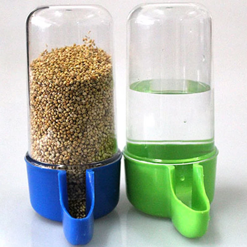 

Plastic Automatic Bird Pet Feeder Food Water Bottle Feeder Storage Parrot Cage Drink Container 50/200ml Drinking Feeder Cup