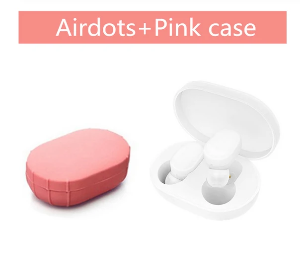 add pink case Xiao mi AirDots Youth Bluetooth 5,0 TWS наушники Tap control mi гарнитура с зарядным устройством 6,5 г Handsfree AI control Белый - Цвет: add pink case