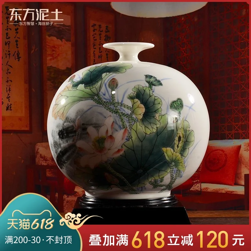 

Oriental soil dehua white porcelain hand-painted vases furnishing articles ceramic classical sitting room adornment/year