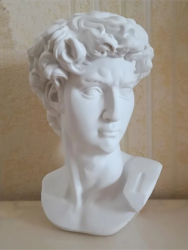 15 см Дэвид статуя головные портреты мини гипса Микеланджело украшение дома Смола