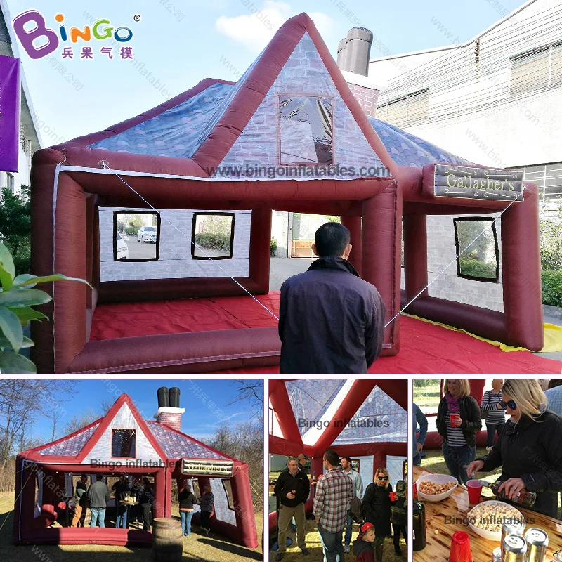 Verkaufen Riesen 6x4x5M Aufblasbare Pub Haus Für Outdoor/Aufgeblasen Taverne/Sommer Blow-up Bar Zelt Mit Kostenloser Gebläse-BG-A1246