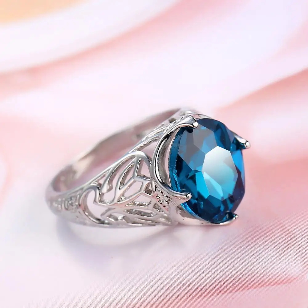 Классическое Кольцо женское кольцо овальное прозрачное большое Женское