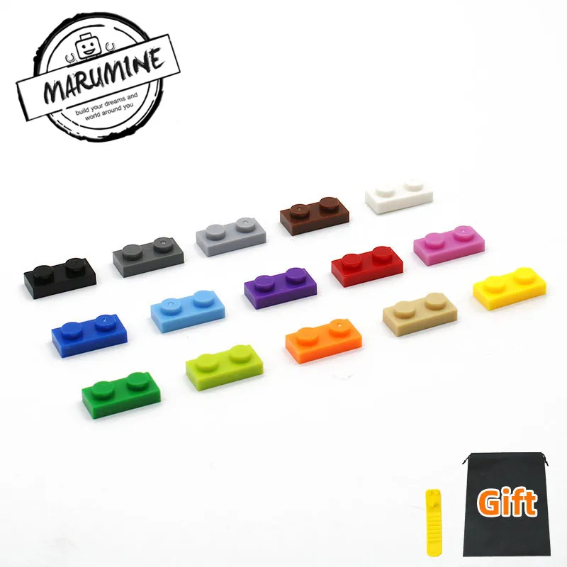 MARUMINE 1x2 Классические блоки пластины 300 шт. Строительные кирпичи аксессуары оптом части Развивающие Кирпичи игрушки для детей
