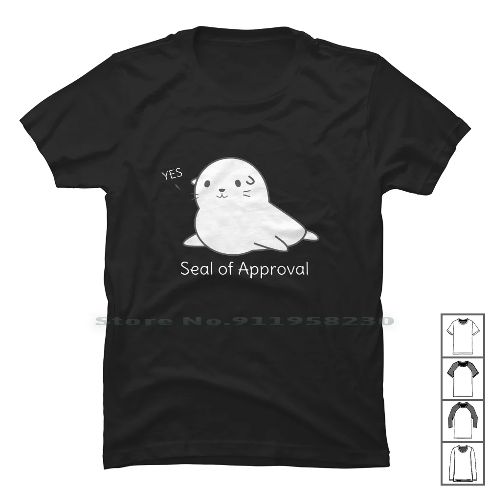 Печать одобрения забавная шутка Футболка 100% хлопок музыка Юмор печать овальной