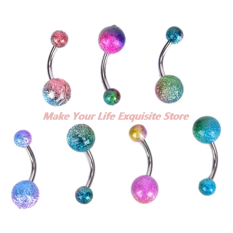 

New 7/10/20PCS Colorful Stainless Steel Belly Button Rings Belly Piercing Body Jewelry Navel Piercing Rings