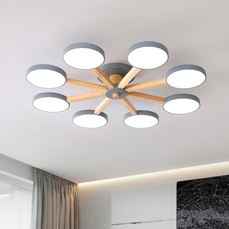 

Macaron Lamp in the Living Room Modern Minimalist Bedroom Light Nordic Creative Ceiling Lamp Branch Iron Art Dining-Room Lamp