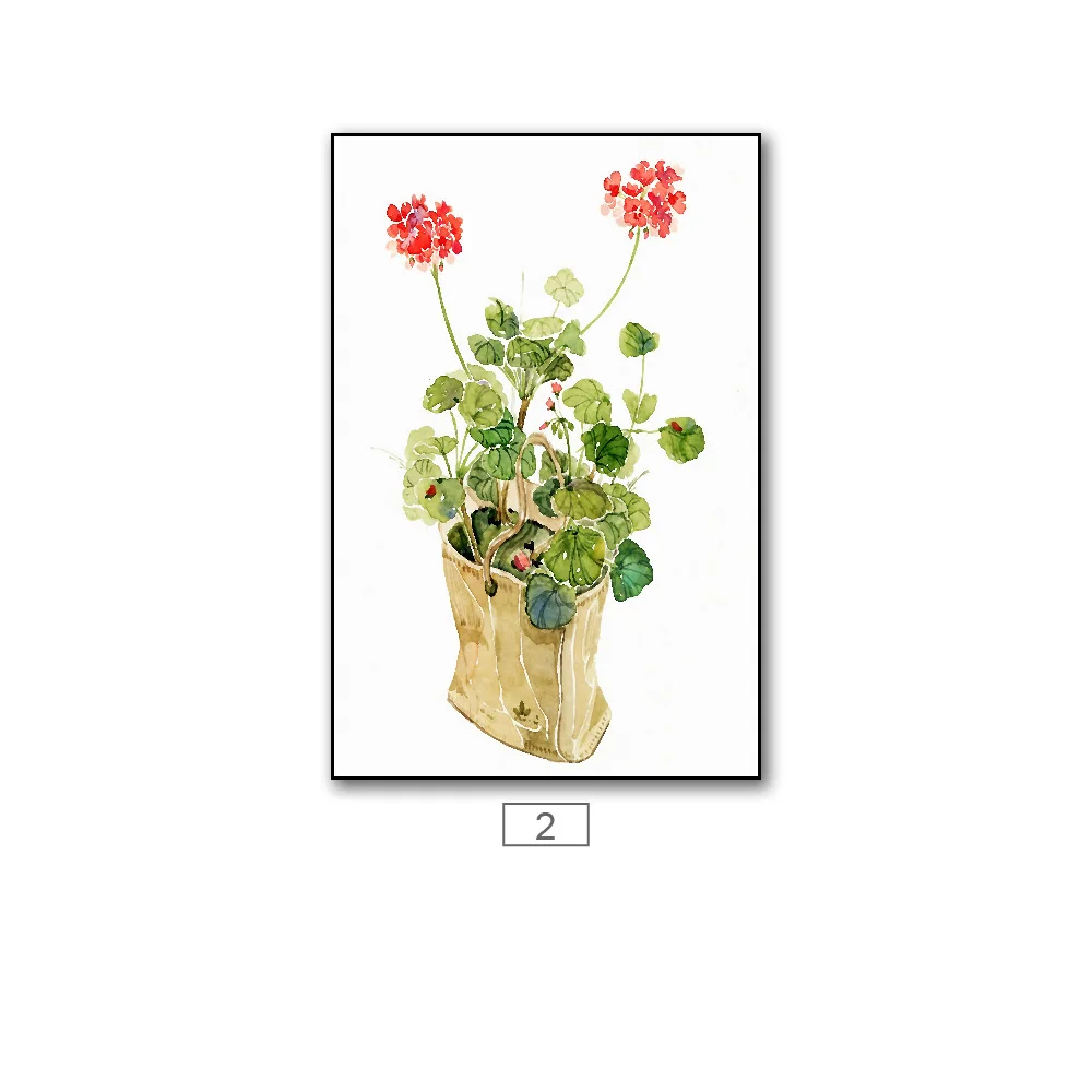 

Vintage Wall Art Minimalist Decor Home Decoration Accessories Posters Canvas Painting Modern Nordic Kids Living Plant Vase Sail