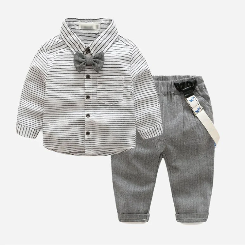 

Top and Top Baby Boy Clothing Sets Autumn Fashion Infant Clothing Baby Suit Gentleman Bow Tie Rompers + Vest + Pants Baby Set