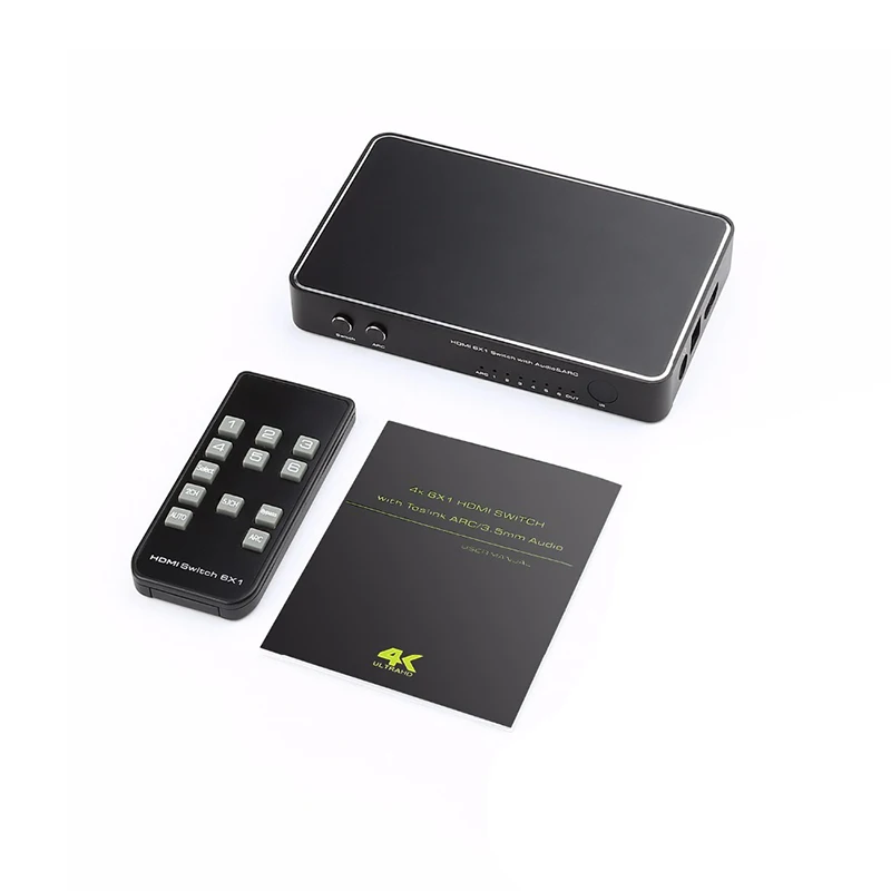 4K x 2K 6X1 HDMI переключатель с оптическим Spdif Toslink ARC стерео аудио для PS4/ Xbox/Blu Ray DVD/Roku TV EU