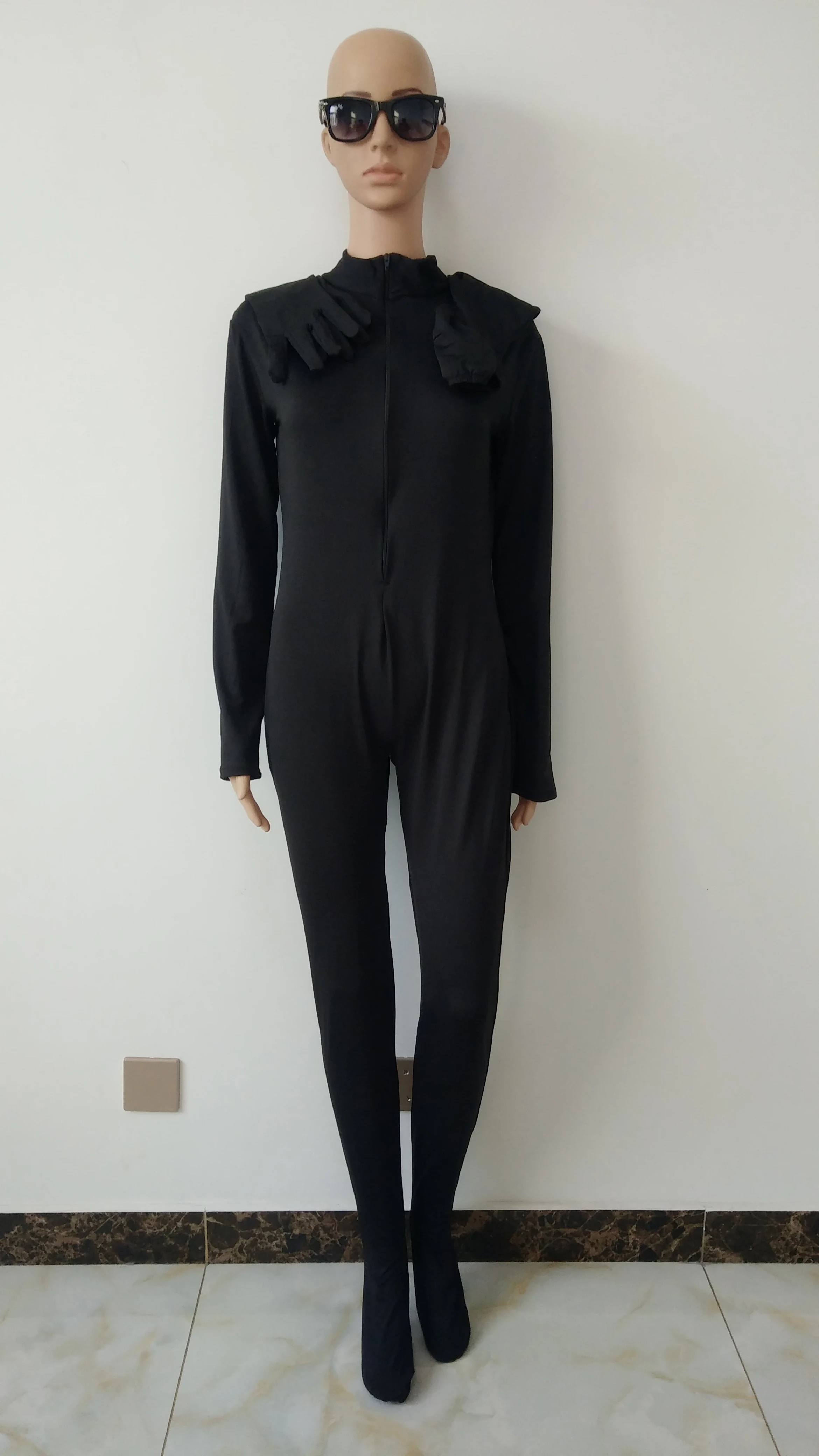 Женская одежда для вечеринки с передней молнией черный цвет модель