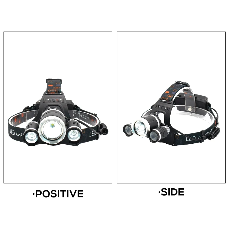

4PCS Strong Camping Head Torch Waterproof Headlight USB Rechargeable Outdoor Camping Hunting Fishing Adventure ED Headlamp