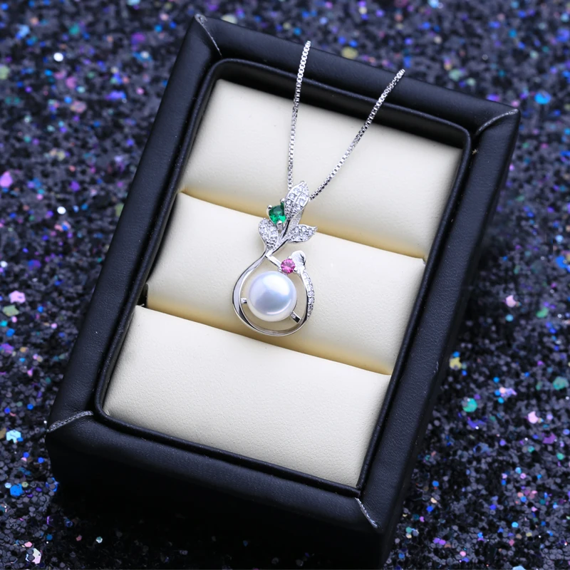 Женское ожерелье из серебра 925 пробы с натуральным пресноводным жемчугом |