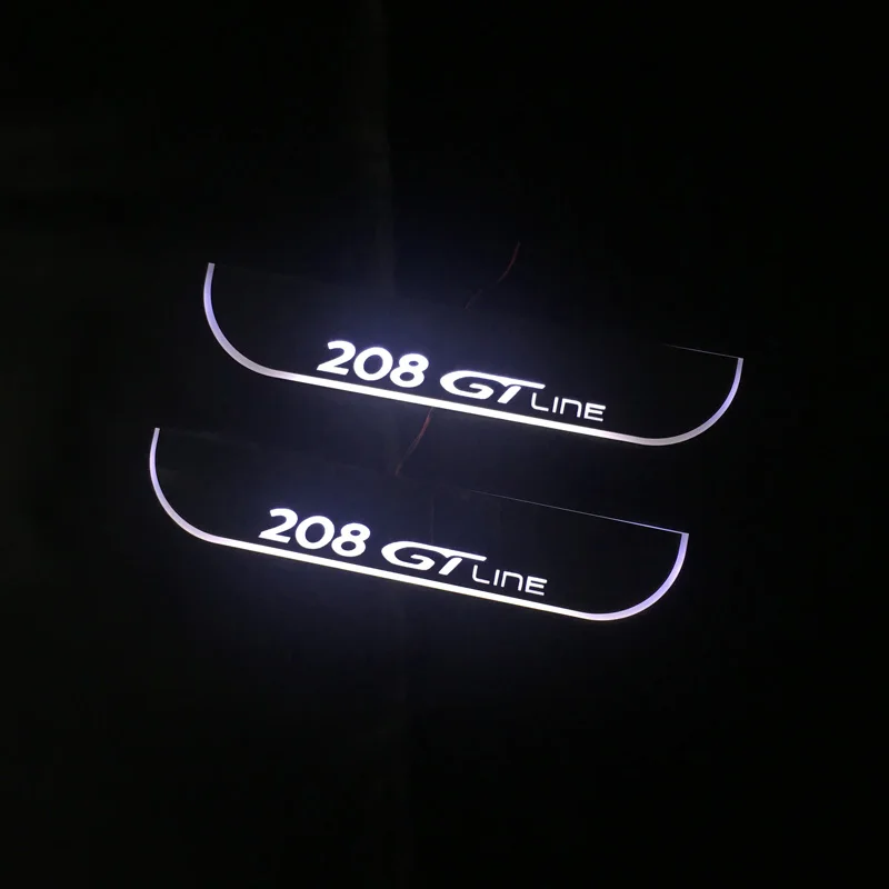 

Upgraded LED Door Sill Plate Moving Light Pathway Light Acrylic Welcome Pedal Car Scuff For Peugeot 208 GT Line 2019 2020