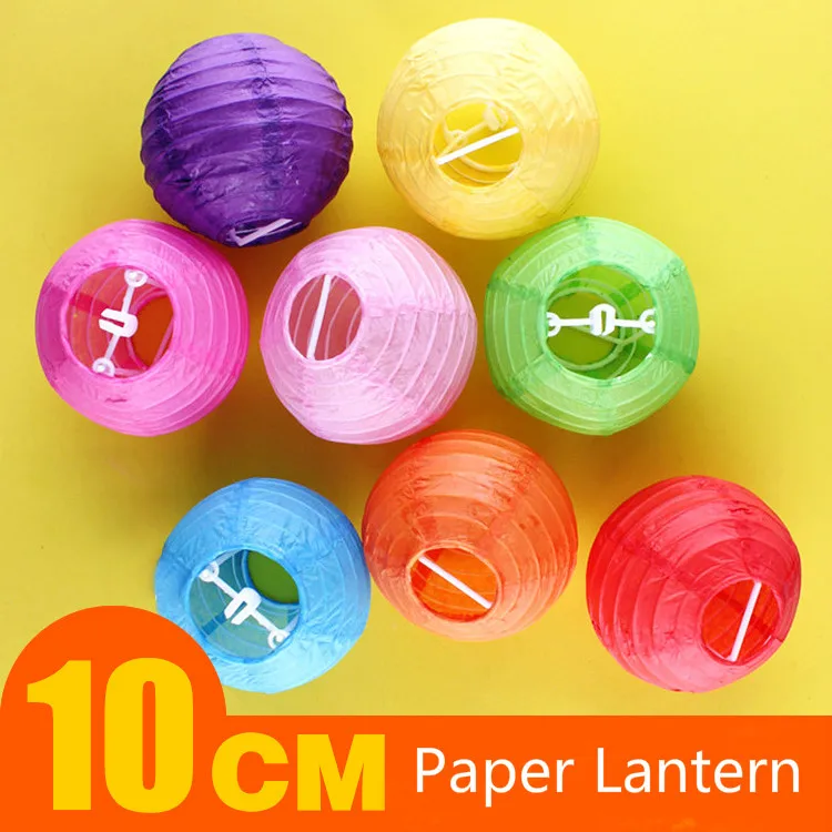 Китайский круглый бумажный фонарь лампа 4 дюйма 10 см для праздника дня рождения