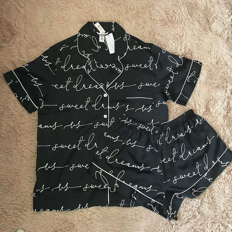 2020 Новая модная женская одежда летняя новая Пижама с короткими рукавами женский