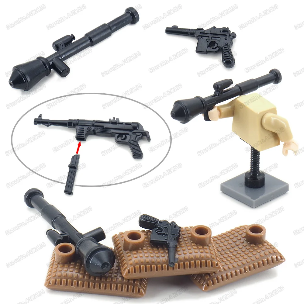 

Assembly Military Figures MP40 Submachine Gun Army Arms Building Block Diy WW2 Battlefield Model Soldier Fighting Child Gift Toy